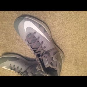 grey KD’s with white nike check .